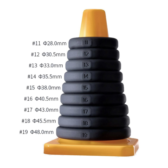 Perfect Fit PLAY ZONE Kit : 9 Cock Rings & Storage Cone | Silicone